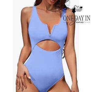 Meyeeka V Wire Cutout One Piece Swimsuit Size L